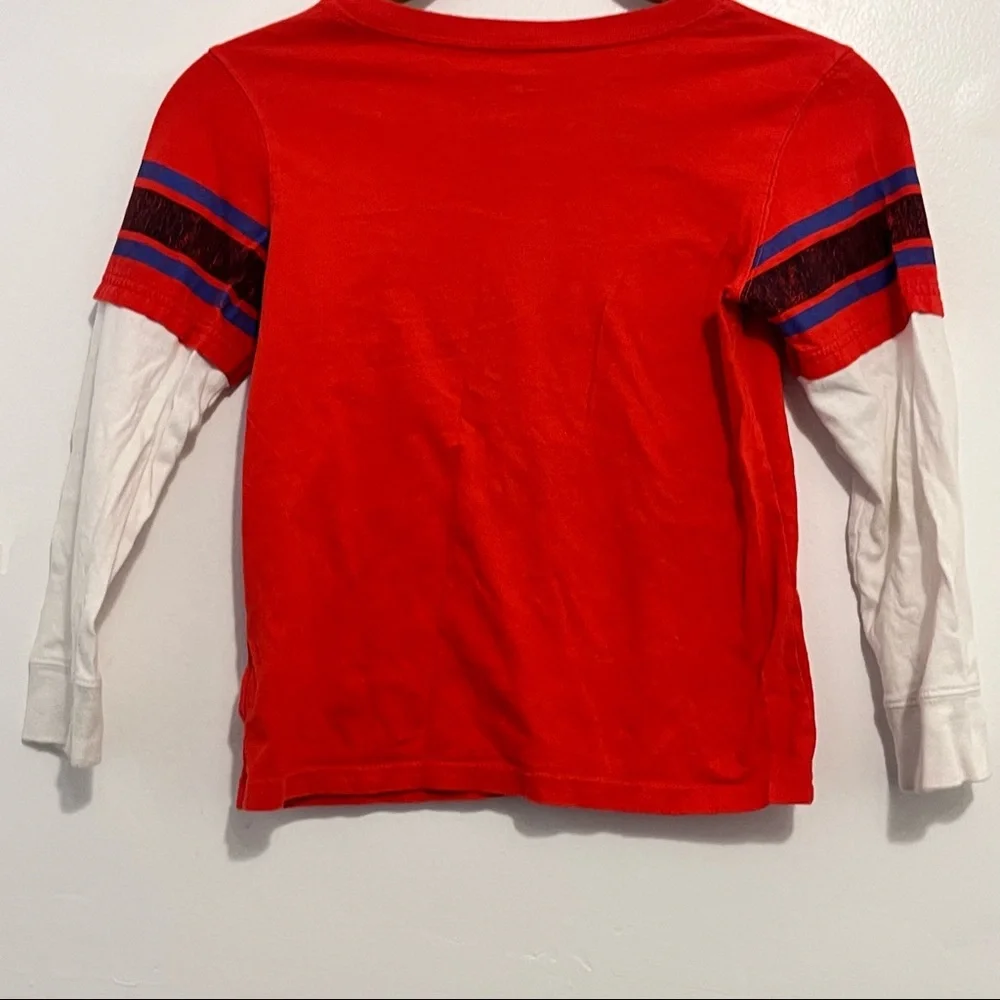 CARTER’S Boys Shirt 100% Cotton Red White DUDE Layer look Long Sleeve Size 6